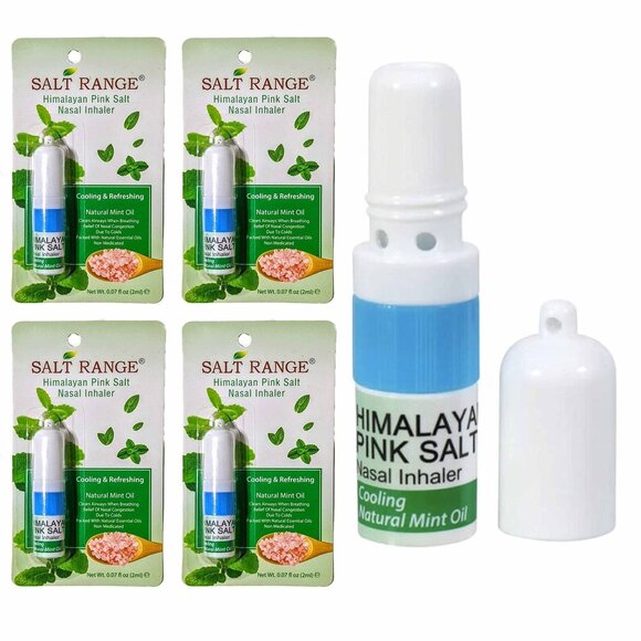 4 x Himalayan Pink Salt Nasal Inhaler Nose Cooling Natural Mint Essential Oils - Picture 3 of 3